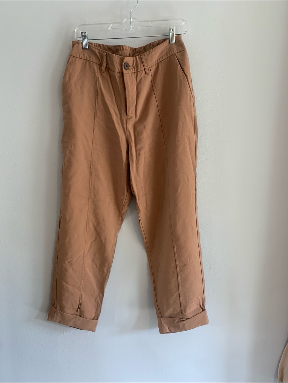 Women's Chino Crop Pants in Camel